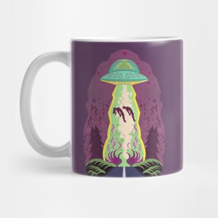 Man and Woman being abducted by alien spacecraft Mug